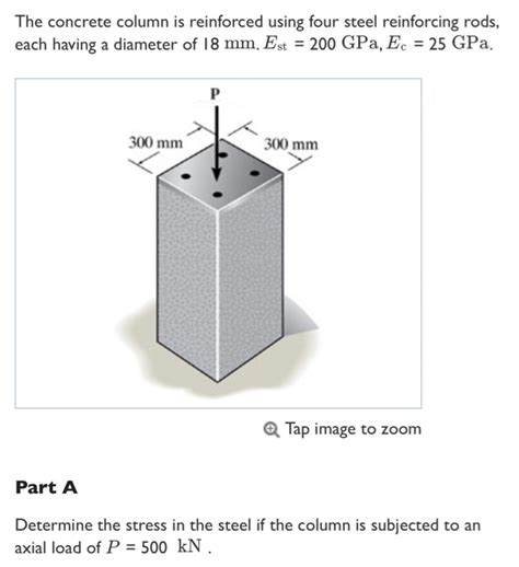 Solved The Concrete Column Is Reinforced Using Four Steel