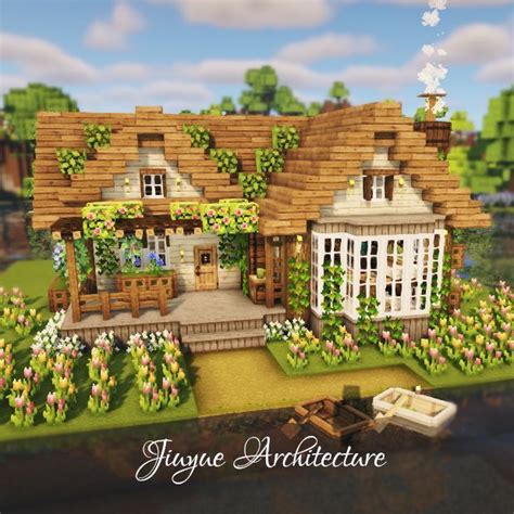 Minecraft: Aesthetic Starter Cottage Tutorial / Mizuno's 16 Craft ...