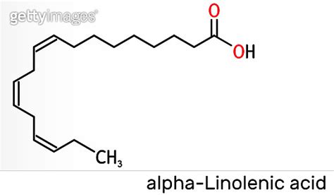 Alpha Linolenic Acid Ala Molecule Carboxylic Polyunsaturated Omega