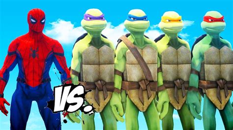 Spiderman Vs Teenage Mutant Ninja Turtles Epic Battle Youtube