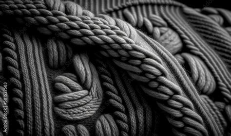 black and white photograph of rope wrapped in a knot with a knot knot ...