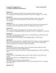 Geospatial Lab Coordinates And Distance Measurements Course Hero