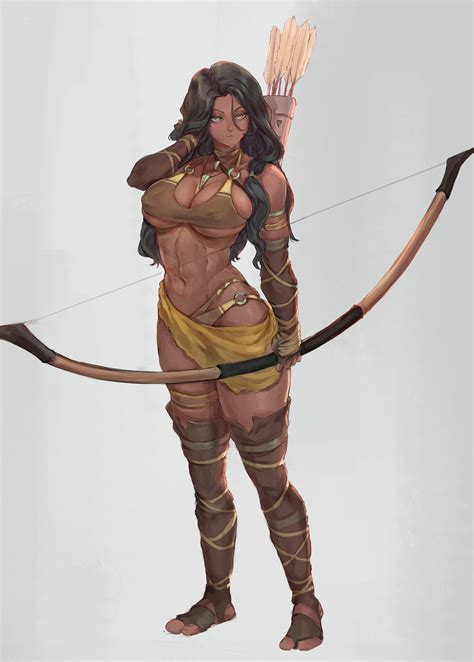 Rule 34 1girls Abs Archer Big Breasts Bow Cleavage Dark Skinned