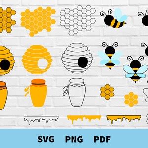 Bee Svg Bundle Honeycomb Svg Honey Drip Honeypot Svg Etsy