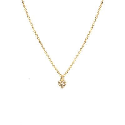 Collier coeur zircons doré à l or fin 24k LILY NILAI MATY