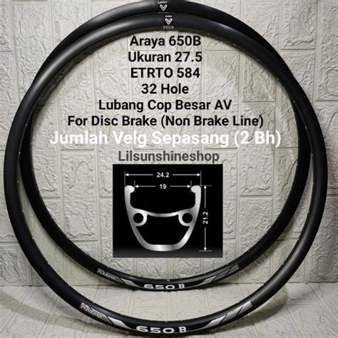 Jual Velg Rims 27 5 ARAYA 650B Rim 32 Hole ETRTO 584 Disc Brake Double