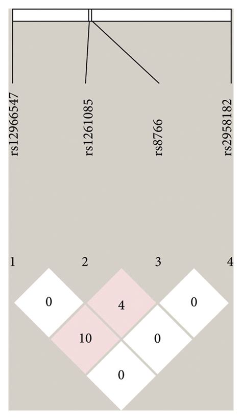 Linkage Disequilibrium Ld Plots Of The Four Snps Of The Basic
