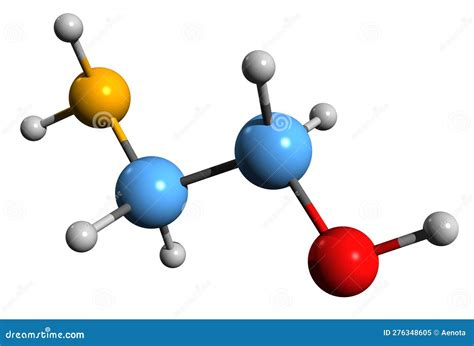 3D Image of Ethanolamine Skeletal Formula Stock Illustration ...