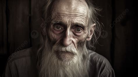 Old Man Portrait Black And White