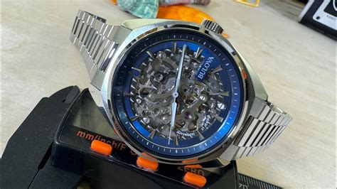 Bulova Surveyor Skeleton Blue Dial 96A292 YouTube