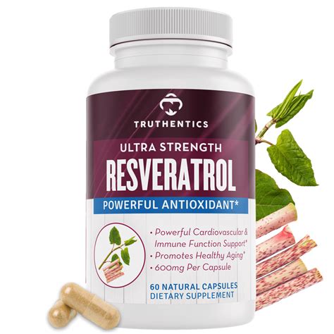 Truthentics Resveratrol Capsules 1200mg Extra Strength Resveratrol