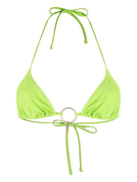 Roberto Cavalli Triangle Cup Bikini Top Green FARFETCH UK