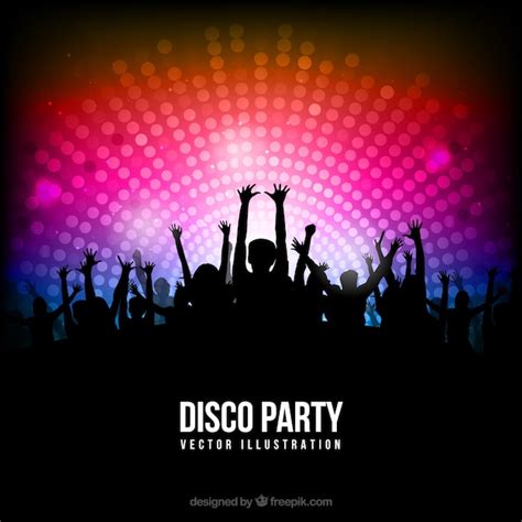 Premium Vector Disco Party Poster With Silhouettes