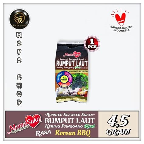 Jual MamaSuka Snack Rumput Laut Panggang Rasa Korean BBQ 4 5 Gr