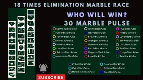 18 Times Elimination 30 Marbles Pulse 29 Elimination Marble Race In