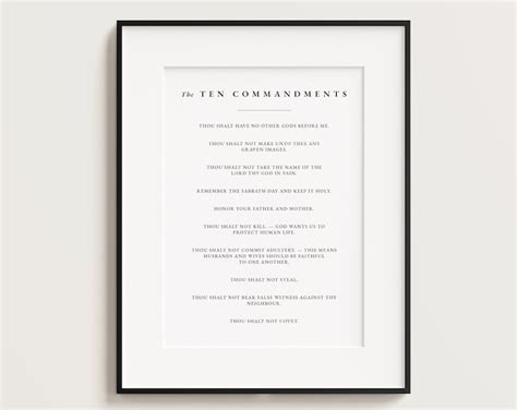 Ten Commandments Hebrew Letters Exodus 20 Hebrew Wall Art Set Of 2