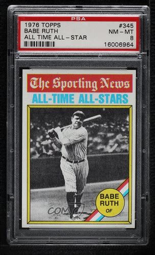 1976 Topps Babe Ruth 345 PSA 8 HOF EBay