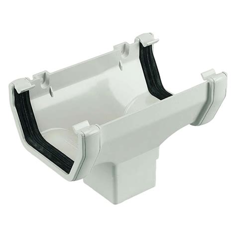 Floplast White Mm Square Line Gutter Running Outlet Selco