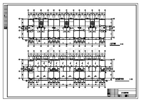 某六层带阁楼层住宅楼全套建筑施工cad图，共七张土木在线