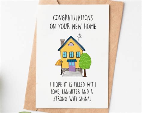 Funny New Home Card Housewarming Card For Friend New House Etsy