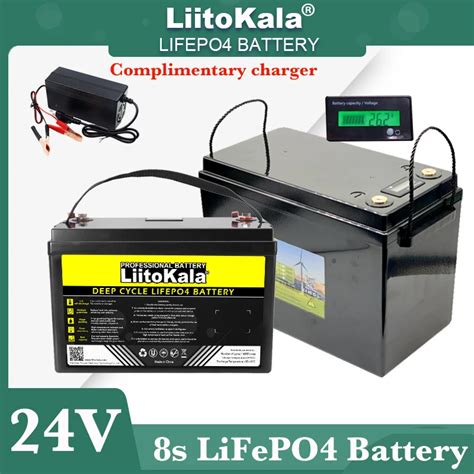 LiitoKala 24V 100Ah 60Ah LiFePO4 Batteria Al Litio Ferro Fosfato Per