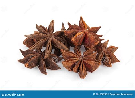 Chinese Star Anise Star Anise Or Star Aniseed Isolated On White Stock