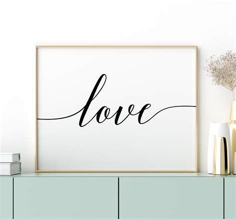 Love Printable Art Love Sign Typography Poster Love Wall | Etsy