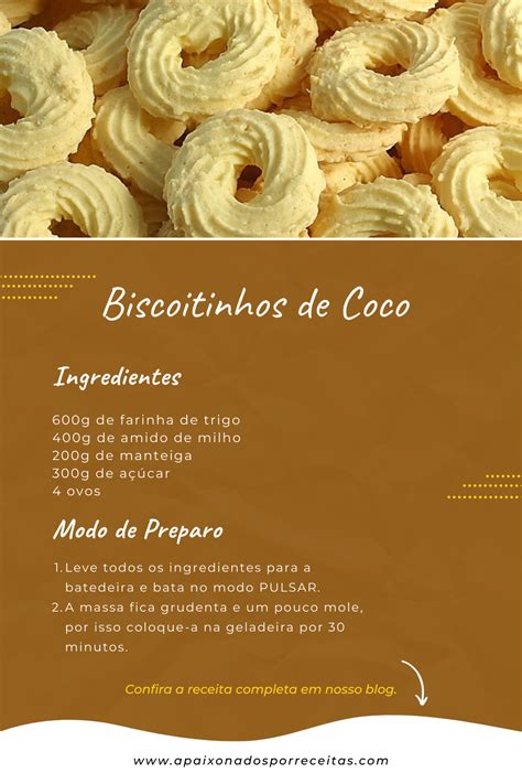 Biscoitinhos De Coco Aprenda A Fazer Esse Delicioso Biscoitinho Em