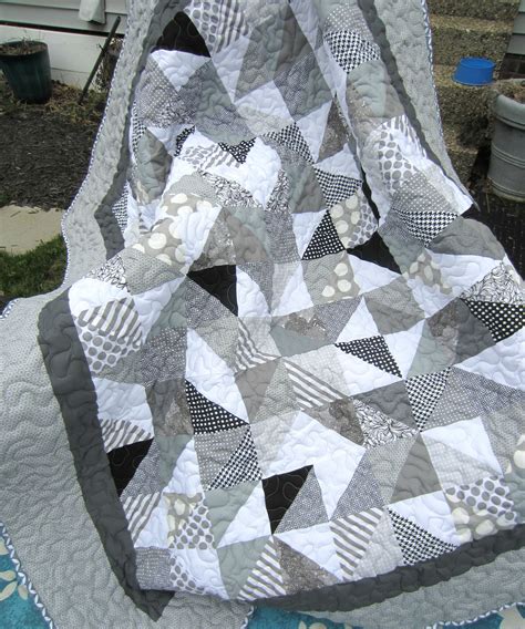 Gray Quilt Gray And White Quilt Sofa Quilt Sofa Throw Neutral Quilt Modern Quilt