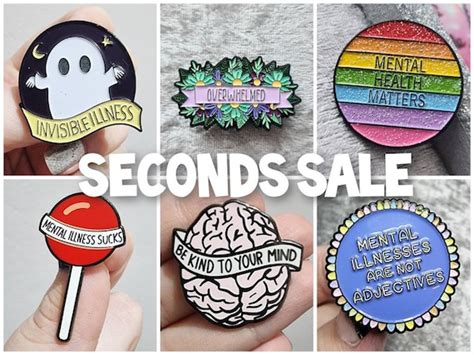 SECONDS PIN SALE Mental Health Pins Enamel Pins B Grade - Etsy
