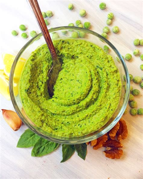 Thick And Creamy Basil Pea Pesto Baked Greens