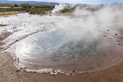 Geysir Is A Famous Hot Spring In The Geothermal Area Of Haukadalur