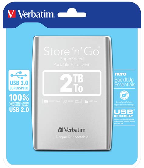 Verbatim Disque Dur Portable Usb Store N Go To Argent