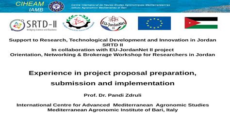 Experience In Project Proposal Preparation Submission And In