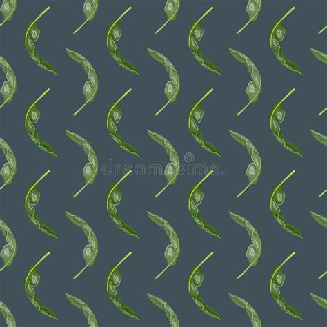 Summer Foliage Seamless Abstract Pattern With Green Tropical Leaves