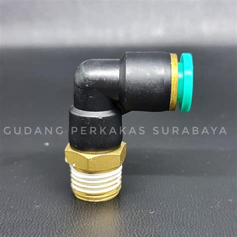 Jual Male Elbow 16 Mm Fitting Selang Pu Fitting Pu Fitting Pneumatic