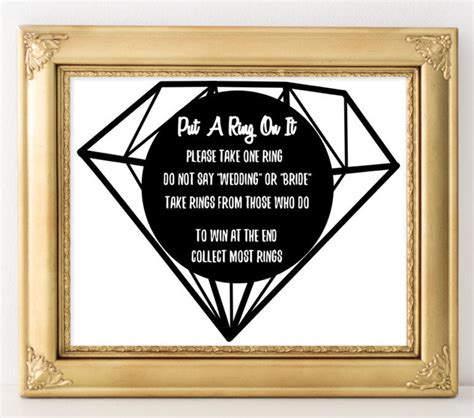 Bridal Shower Game Put A Ring On It Ring Bridal Shower Games Etsy