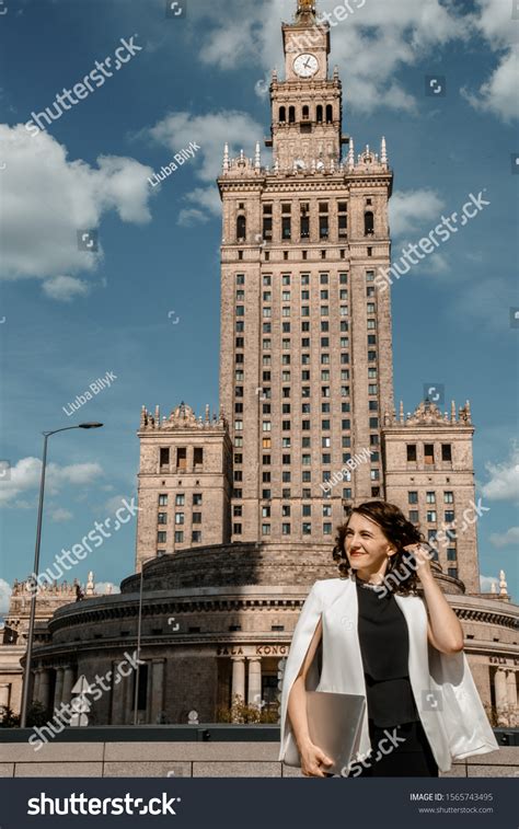 Palace Culture Science Warsaw Business Woman Stock Photo 1565743495