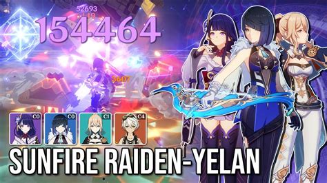 Sunfire Raiden Yelan Spiral Abyss Showcase Genshin Impact Youtube