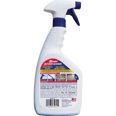 Seconds Outdoor Cleaner Qt Ready To Use Trigger Spray Algae Mold