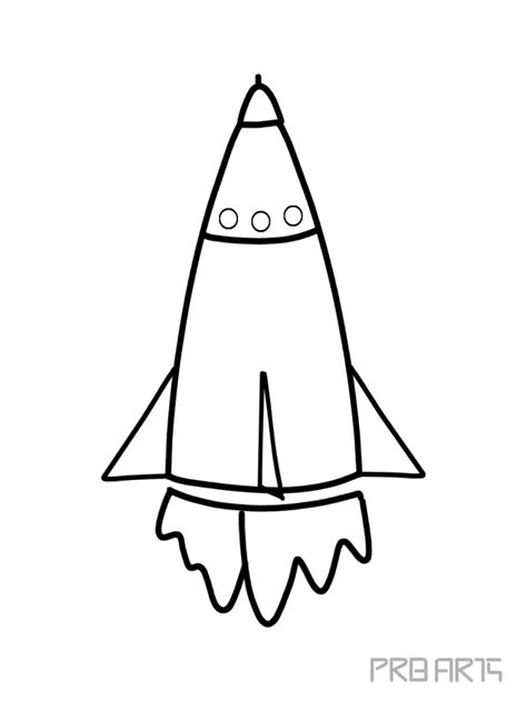 Cartoon Rocket Drawing for Kids - PRB ARTS