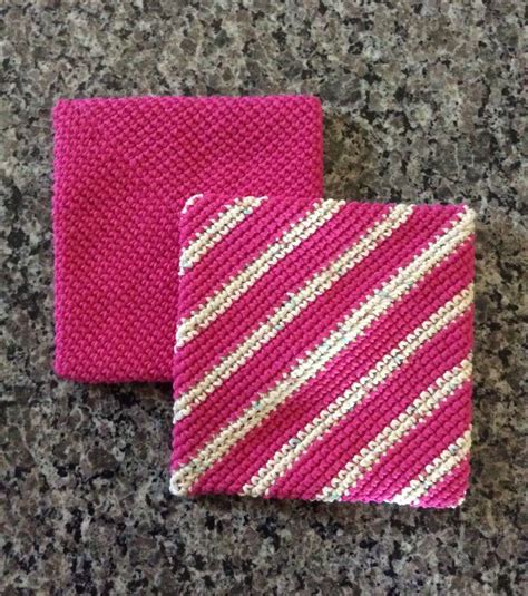 Hot Pink Crochet Hot Pads Pot Holders Double Thick Set Of Crochet