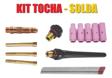 Kit Tocha Solda Tig Bocal Pinça Capa Difusor Tungstênio Parcelamento