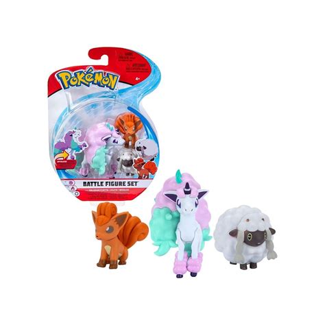 Jazwares Pokemon Battle Figure Set 3pk Wooloo Vulpix Galarian