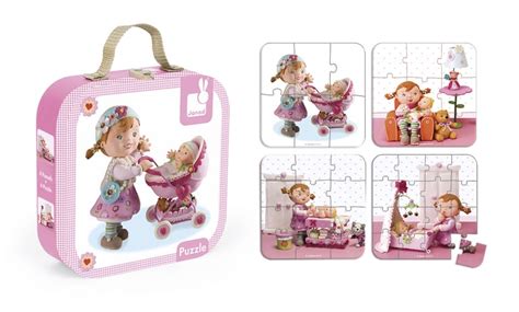 Valisette 4 puzzles lilou joue à la poupée pack 3 valisettes