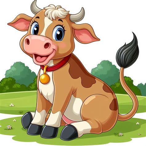 Premium Vector Cute Cattle Vector Cartoon Illustration