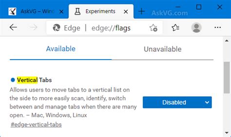 How To Disable Vertical Tabs In Microsoft Edge Using Registry Images