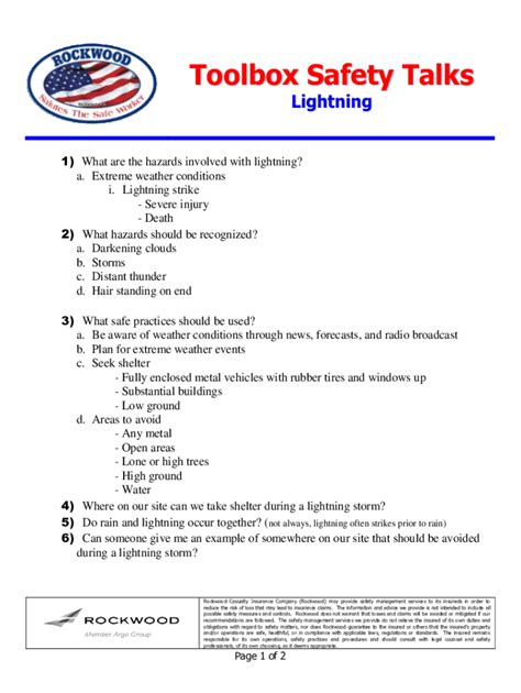 Fillable Online Outdoor Worker Safety Tips for Thunderstorms and ...