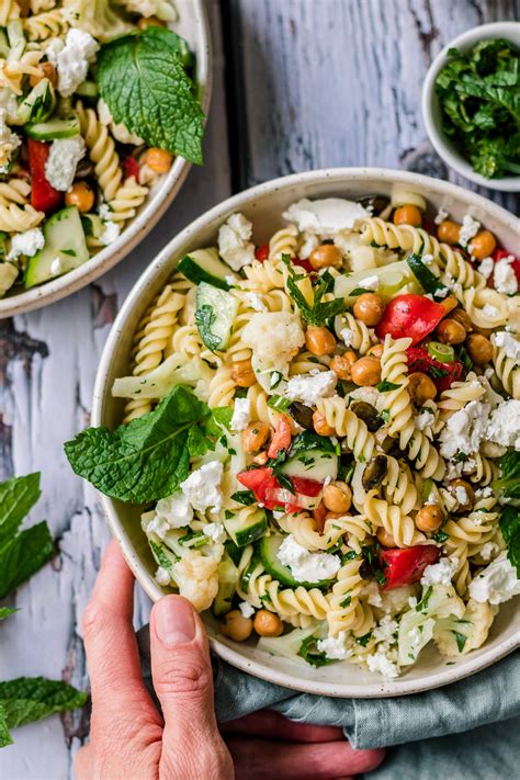 Nudel Kichererbsen Salat Mit Minze Und Feta Klara S Life