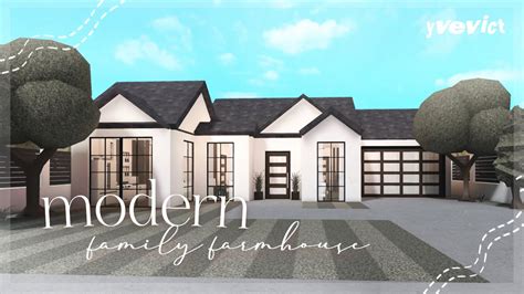 70k One Story Modern Farmhouse No Gamepass Bloxburg Speedbuild Youtube